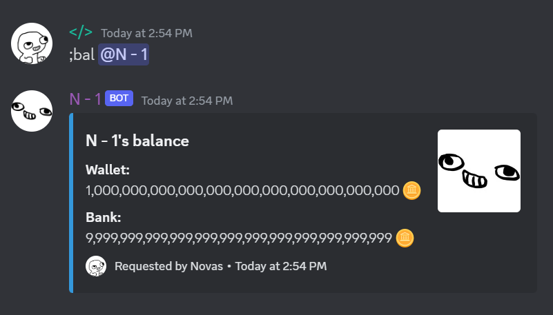 Discord bot balance