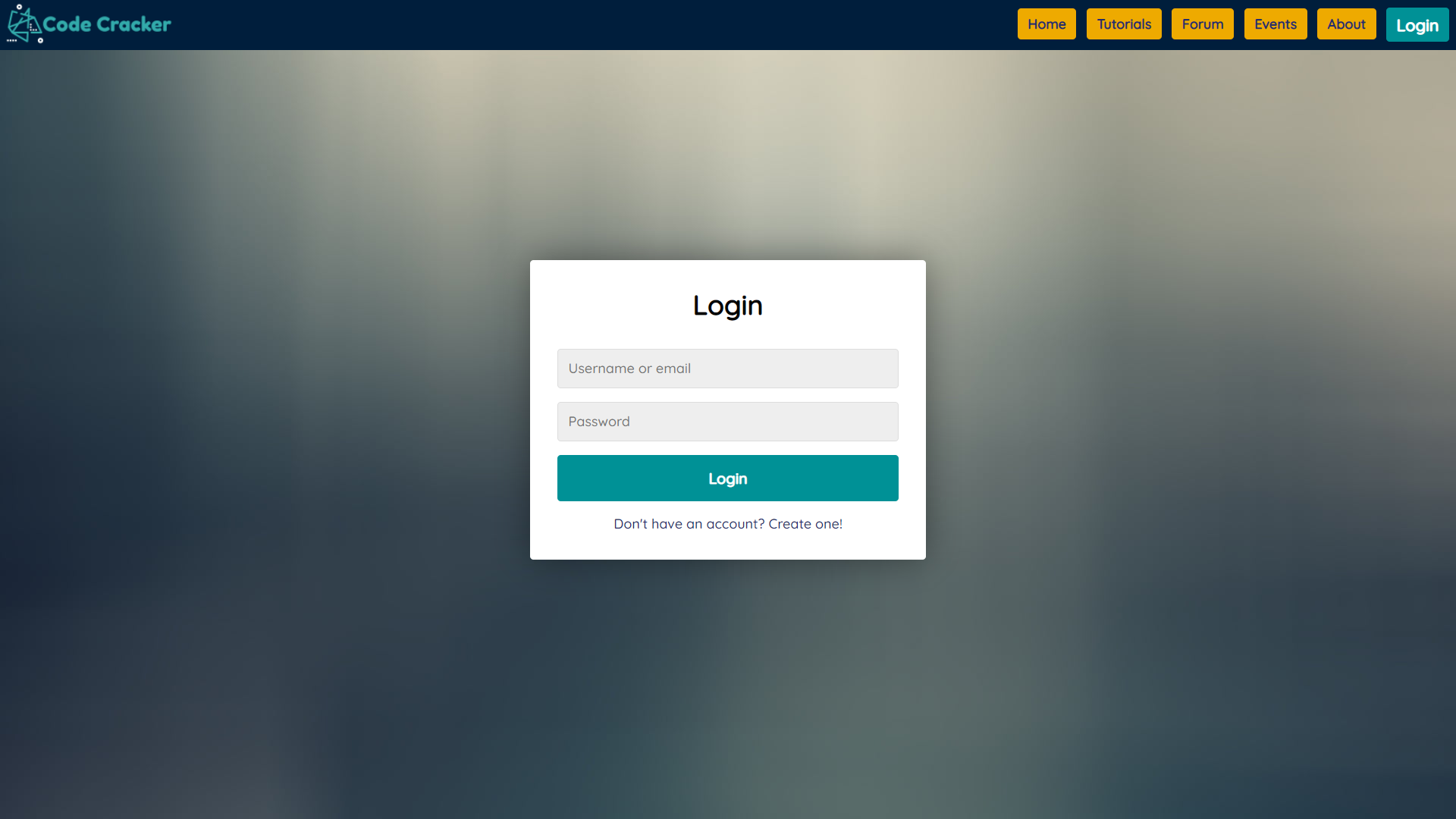 Website login page