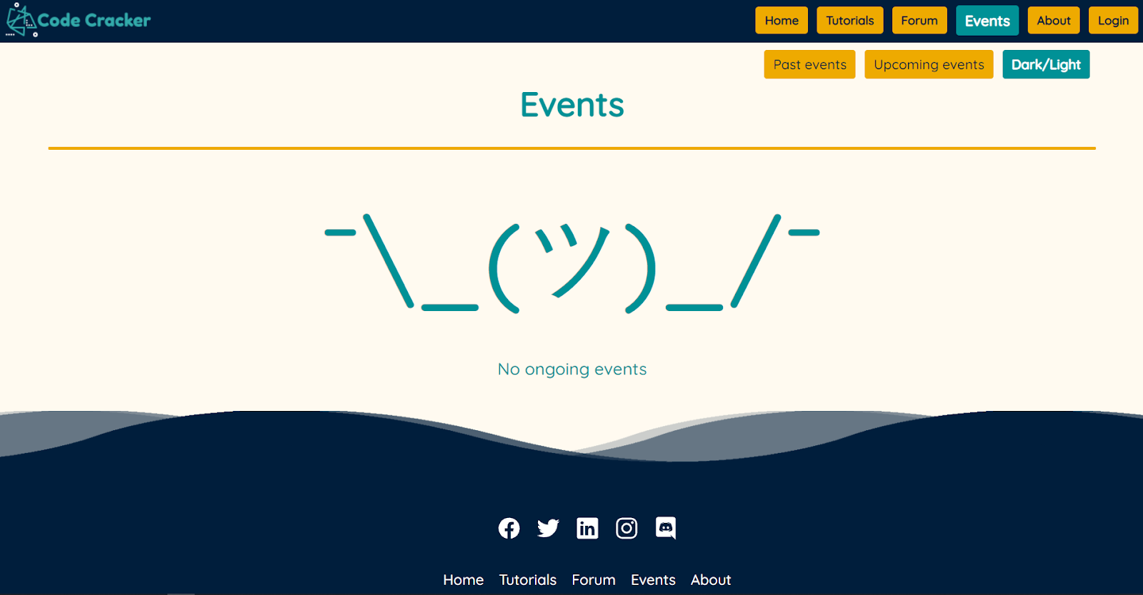 Website ongoing events page